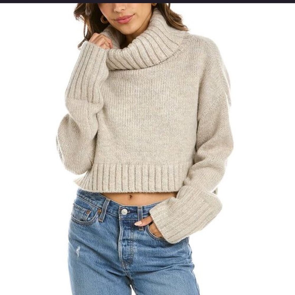 Cult Gaia Womens Cori Mohair & Wool-Blend Sweater, Grey